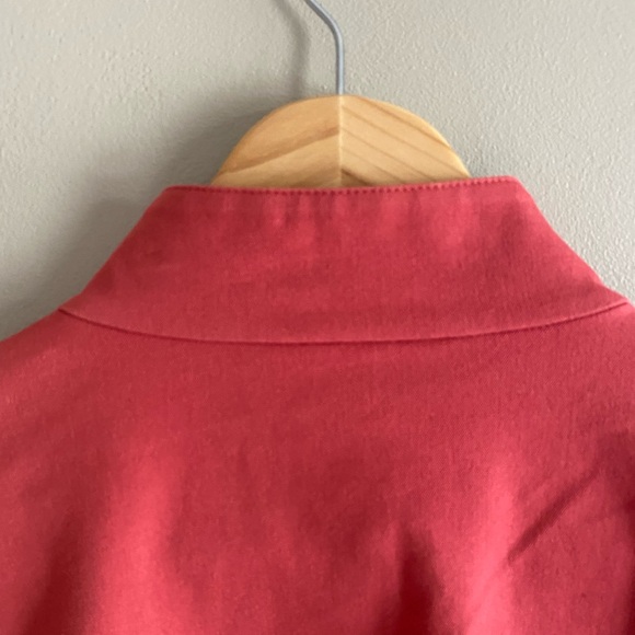 Eileen Fisher Small Red Jacket Military Asian Minimalistic Blouse Zip Up - Picture 15 of 15